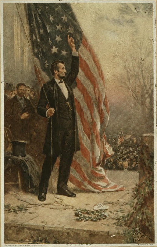 Lincoln and flag